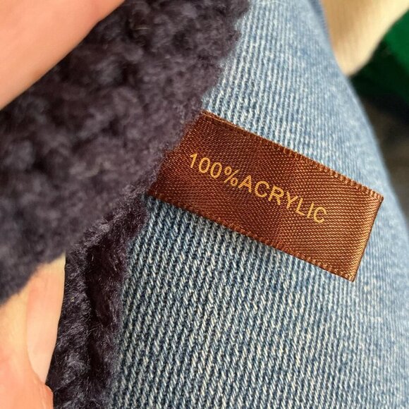 The Limited Women’s Navy blue and white striped cable knit sweater with buttons - Picture 4 of 4